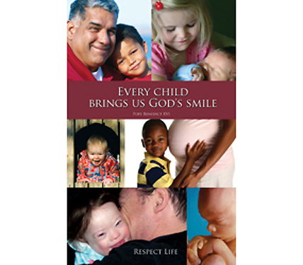 This poster is part of the materials for the U.S. bishops’ 2009-10 Respect Life program, distributed by the Office of Pro-Life Activities, which has as its theme “Every Child Brings Us God’s Smile.”